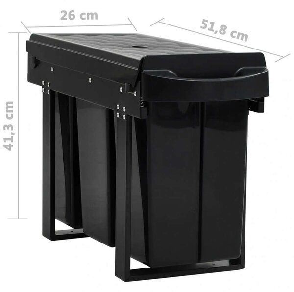 VidaXL Konyhaszekrény Szemetesszett - 3 Rekeszes - 36L
