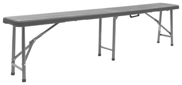 VidaXL 2 db fekete összecsukható HDPE kerti pad 180 cm