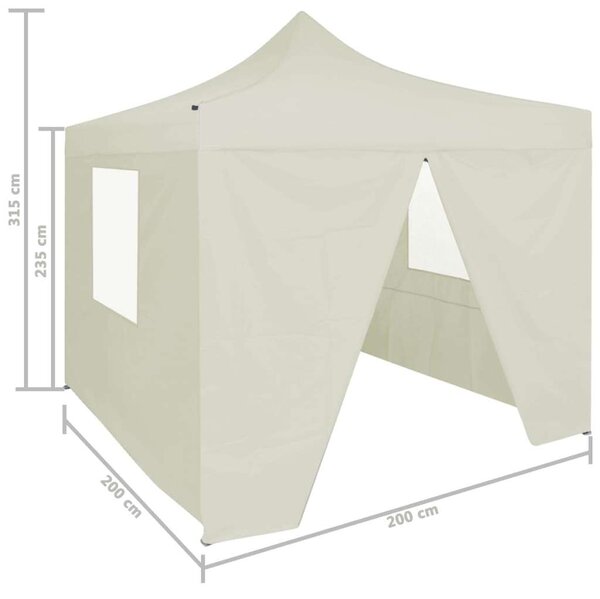 VidaXL Összecsukható Sátor - 2x2m - Krémszínű