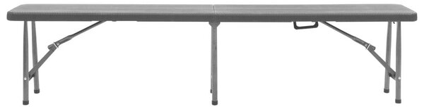 VidaXL 2 db fekete összecsukható HDPE kerti pad 180 cm