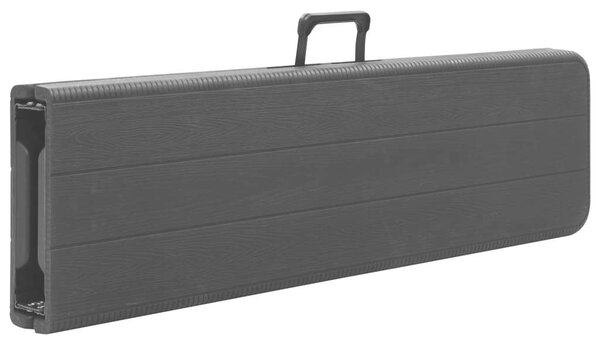 VidaXL 2 db fekete összecsukható HDPE kerti pad 180 cm