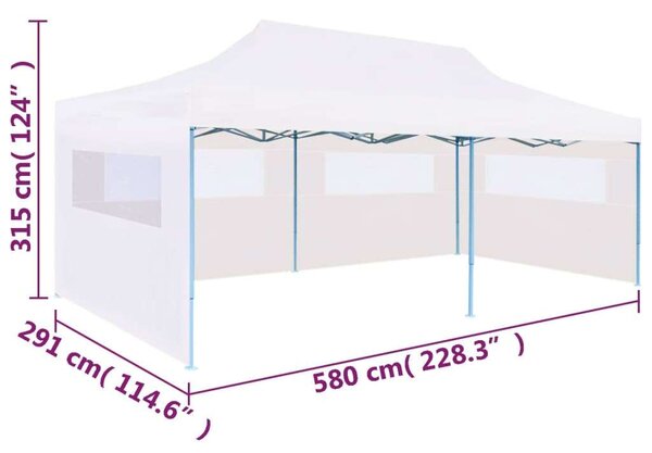 VidaXL Összecsukható Rendezvénysátor - Fehér - 3x6m