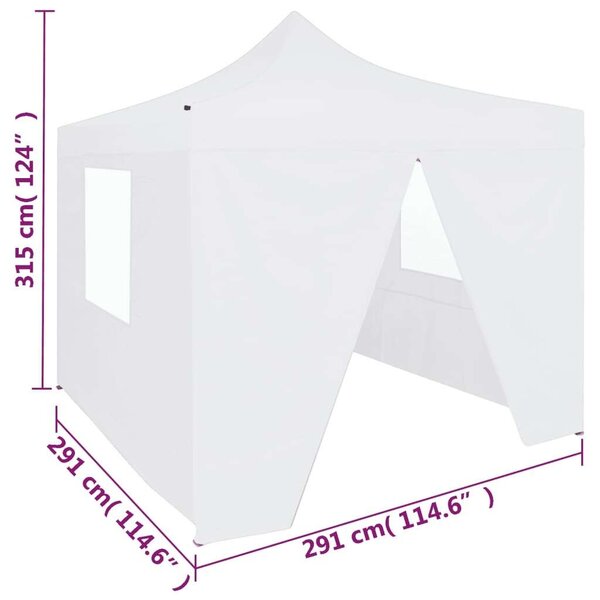 VidaXL Összecsukható Sátor - Fehér - 3x3 m