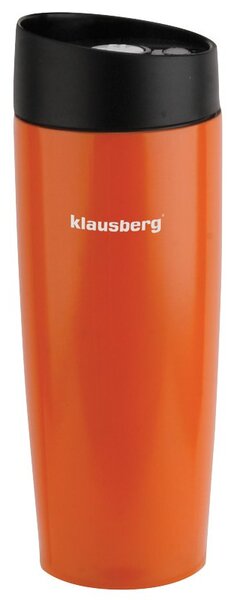 Klausberg dupla falú utazó bögre 380ml - narancssárga (KB-7148O)