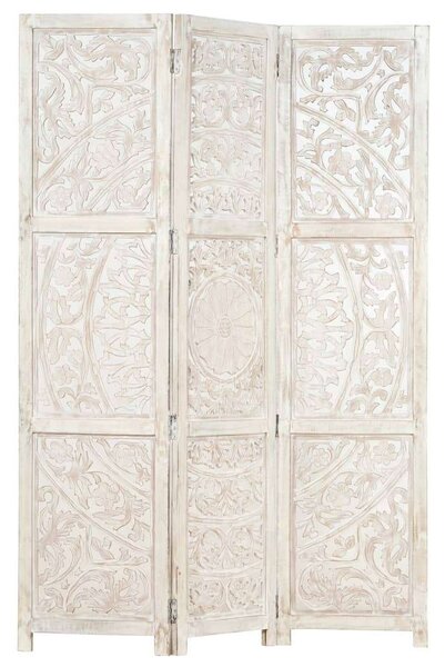 Mangófa Paraván - Kézzel Faragott - 3 Panel - 120x165 cm