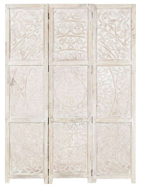 Mangófa Paraván - Kézzel Faragott - 3 Panel - 120x165 cm