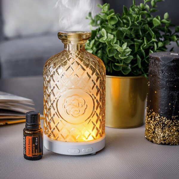 KONDELA Ultrahangos aroma diffúzor, sárga, GILI