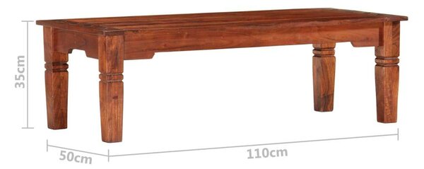 VidaXL tömör akácfa dohányzóasztal 110 x 50 x 35 cm