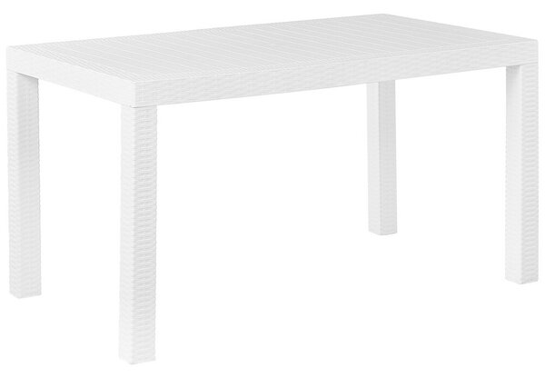 Fehér Rattan Kerti Asztal 140 x 80 cm FOSSANO