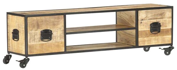 VidaXL Mangófa TV-szekrény - Ipari Stílus - 130cm