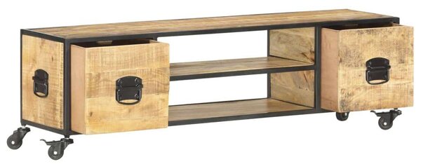 VidaXL Mangófa TV-szekrény - Ipari Stílus - 130cm