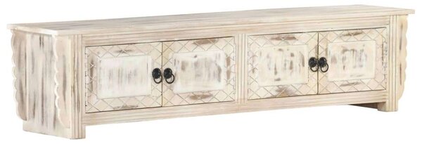 VidaXL fehér tömör mangófa TV-szekrény 140 x 30 x 35 cm