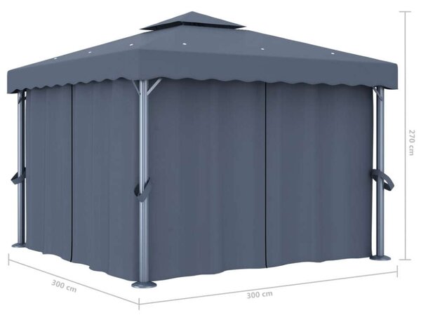 VidaXL Pavilon - Alumínium - 3x3m