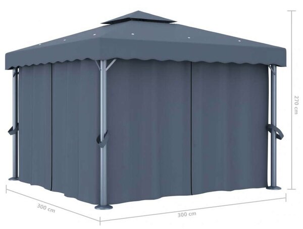 VidaXL Pavilon - Alumínium - 3x3m