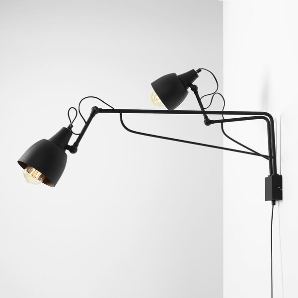 Aldex loft skandináv fali lámpa soho fekete ald1002d1