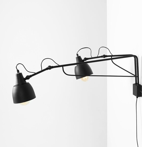 Aldex loft skandináv fali lámpa soho fekete ald1002d1