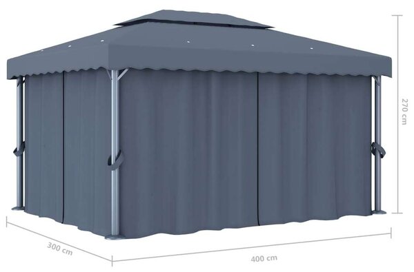 VidaXL Pavilon - Alumínium - 4x3m
