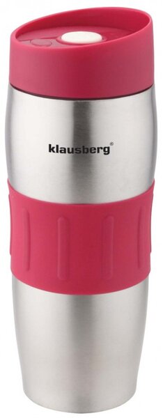 Klausberg dupla falú utazó bögre 380ml - pink (KB-7100P)