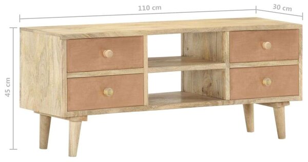 Mangófa TV-szekrény - 4 Fiók - 110x30x45 cm