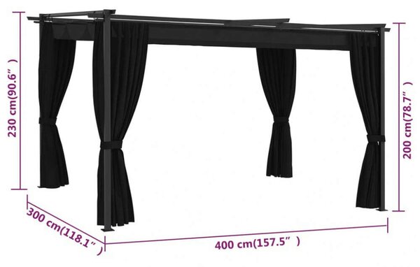 VidaXL pavilon 4 x 3 m, Antracitszürke