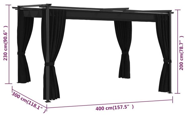VidaXL pavilon 4 x 3 m, Antracitszürke