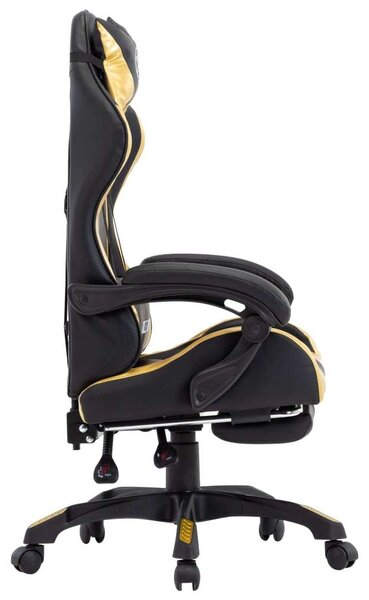 VidaXL Gamer szék - Arany/Fekete - Lábtartóval