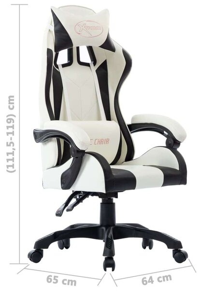 VidaXL fekete műbőr Gamer szék