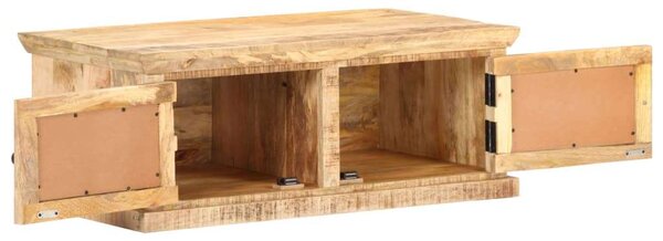 VidaXL tömör mangófa és természetes nád dohányzóasztal 90 x 50 x 35 cm
