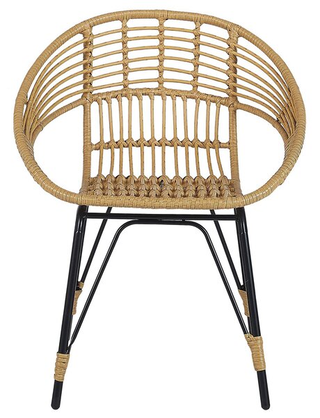 Bisztrószett párnákkal PELLARO PE Rattan Fekete