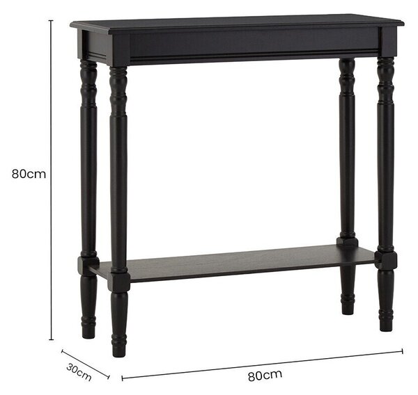 Fekete borovi fenyő konzolasztal 30x80 cm Heritage – Premier Housewares