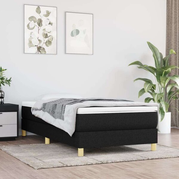 VidaXL Fekete Szövet Ágy 90x200 cm