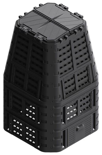 VidaXL Komposztáló Láda - Fekete - 1000L - 93x93x146cm