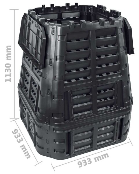 VidaXL Komposztáló - Műanyag - 740L - 93x93x113cm