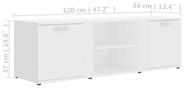 VidaXL TV-szekrény - Fehér - 120x34x37 cm