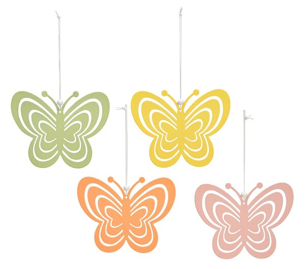 Függesztett fém pillangó PASTEL BUTTERFLY - több színben Termék színe: Rózsaszín