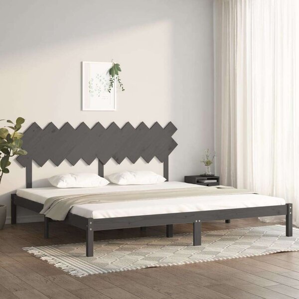 VidaXL Tömörfa Ágykeret - Szürke - 200x200 cm