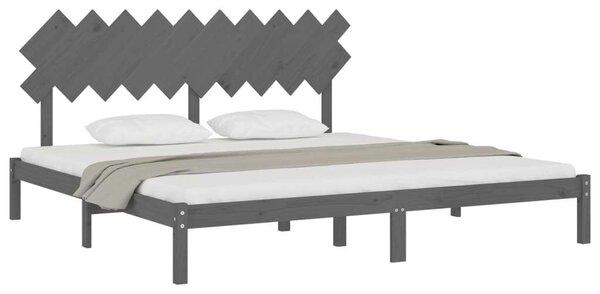 VidaXL Tömörfa Ágykeret - Szürke - 200x200 cm