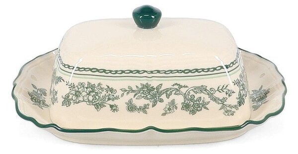 Zöld-elefántcsont színű porcelán vajtartó Cyril – S|P Collection