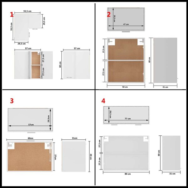 VidaXL Konyhaszekrény Garnitúra - Fehér - 11 részes