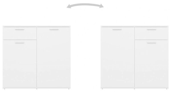 VidaXL Komód - Fehér - 80x36x75 cm