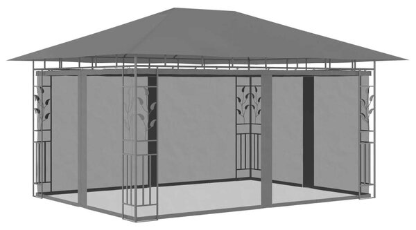 VidaXL Kerti Pavilon - 4x3m - Szúnyoghálóval és LED Fényfüzérrel