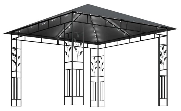 VidaXL Kerti Pavilon - 3x3m - Szúnyoghálóval és LED Világítással