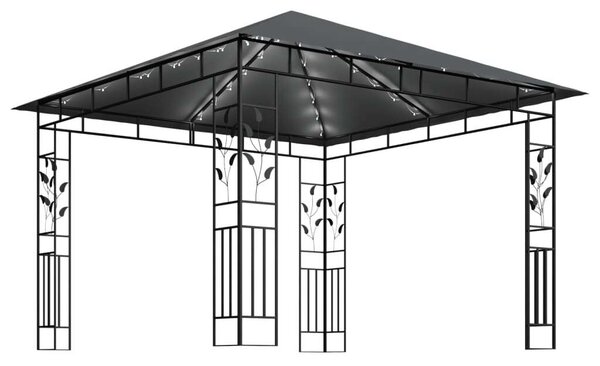 VidaXL Kerti Pavilon - 3x3m - Szúnyoghálóval és LED Világítással