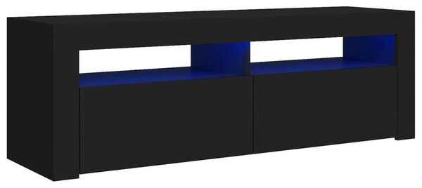 Fekete TV Szekrény LED Világítással - 120x35x40 cm