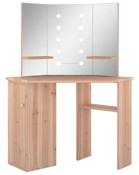 Sarok Sminkasztal - LED Tükör - 111x54x141,5 cm