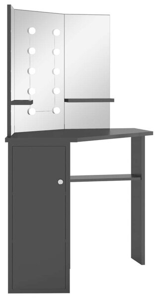 VidaXL Sarok Sminkasztal - LED Világítás - 111x54x141,5 cm