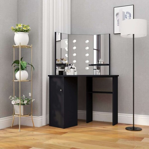 VidaXL Sarok Sminkasztal - LED Világítás - 111x54x141,5 cm
