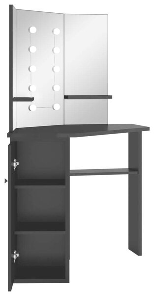 VidaXL Sarok Sminkasztal - LED Világítás - 111x54x141,5 cm
