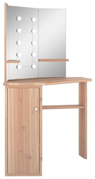 Sarok Sminkasztal - LED Tükör - 111x54x141,5 cm