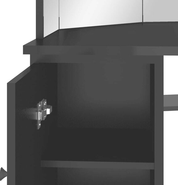 VidaXL Sarok Sminkasztal - LED Világítás - 111x54x141,5 cm